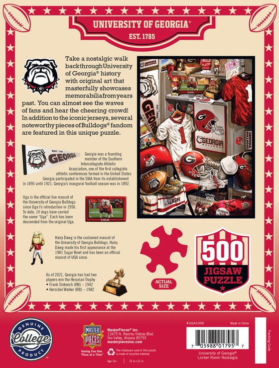 Georgia Bulldogs Locker Room - 500 Piece NCAA Sports Puzzle