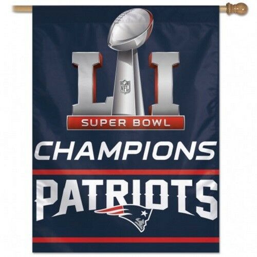 New England Patriots Super Bowl Champions 27"x37" Vertical Flag - 757 Sports Collectibles