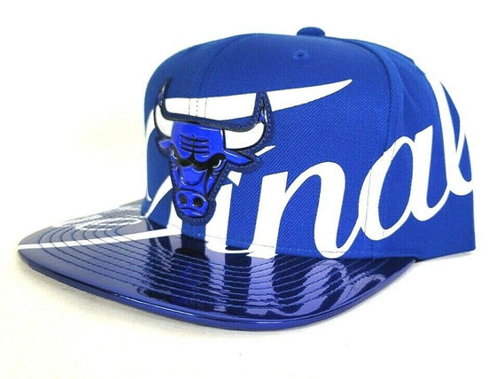 Mitchell & Ness NBA Royal Blue Chicago Bulls "The Finals" snapback Hat Cap - 757 Sports Collectibles