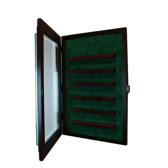 36 Coin Cabinet Style Display Case Challenge Coin Hinged Door Glass Suede