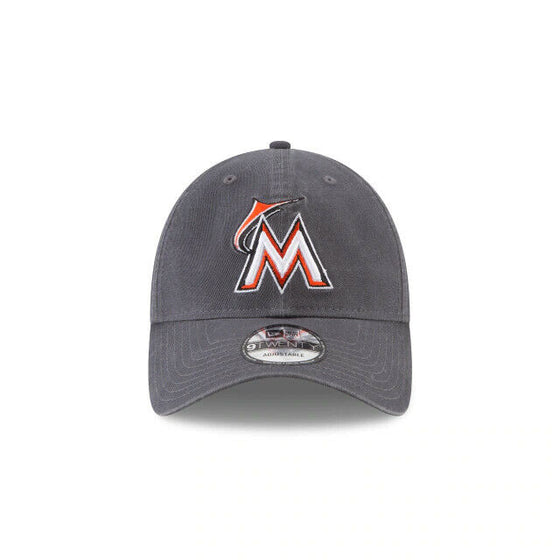 Miami Marlins New Era "Core Classic" 9TWENTY Adjustable Hat-Gray - 757 Sports Collectibles