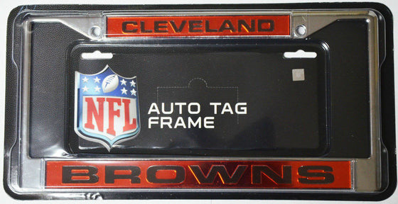 NFL Cleveland Browns Laser-Cut Chrome License Plate Frame - 757 Sports Collectibles