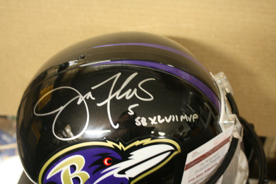 Joe Flacco "SB XLVII MVP" Baltimore Ravens Autographed F/S Replica Helmet w/ JSA