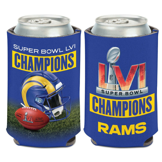 Super Bowl 56 LVI Champions Los Angeles Rams Ball12oz Double Sided Koozie - 757 Sports Collectibles