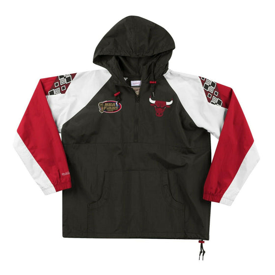 Chicago Bulls Mitchell & Ness NBA Half-Zip Anorak Jacket - Black/Red