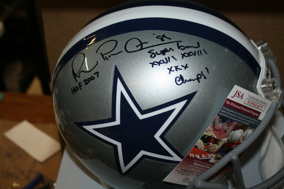 DALLAS COWBOYS MICHAEL IRVIN #88 SIGNED F/S REPLICA HELMET HOF 2007 JSA WITNESS