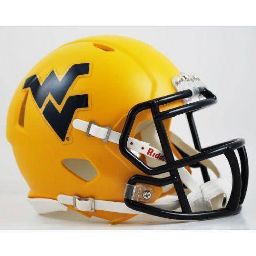West Virginia Mountaineers Gold Speed Mini Helmet - 757 Sports Collectibles