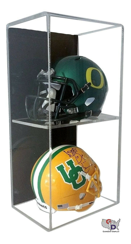 ACRYLIC WALL MOUNT FOOTBALL Double Mini Helmet DISPLAY CASE UV HOLDER A - 757 Sports Collectibles