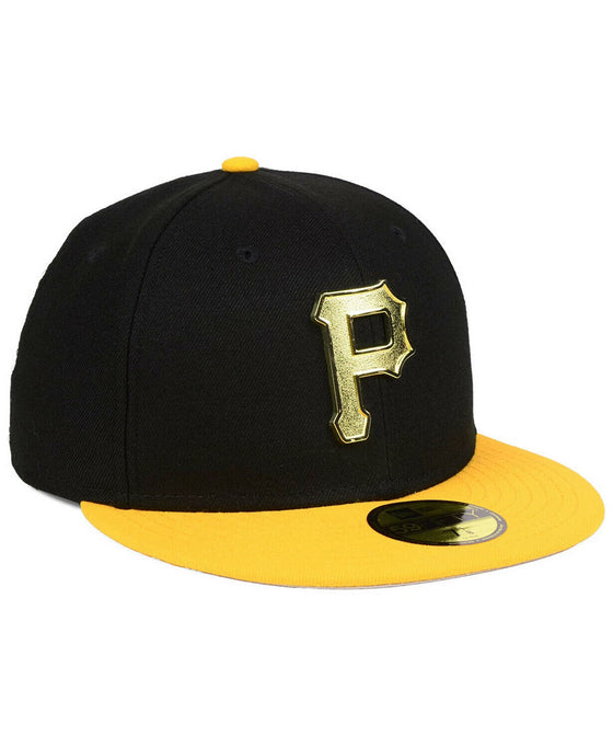 Pittsburgh Pirates MLB New Era "Golden Finish" 59FIFTY Fitted Hat - Black/Gold - 757 Sports Collectibles