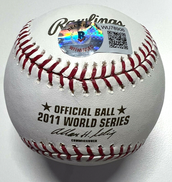 St Louis Cardinals Albert Pujols Signed Autograph 2011 World Series Baseball BAS W COA - 757 Sports Collectibles