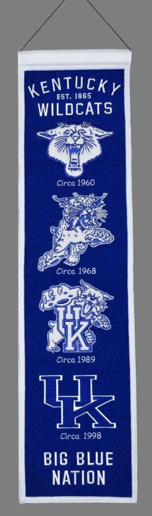 Kentucky Wildcats Heritage Banner 8"x32" Wool Embroidered - 757 Sports Collectibles