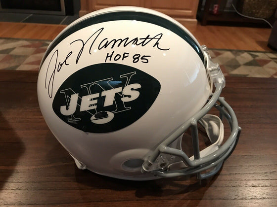 Joe Namath Autographed New York Jets Authentic Throwback Helmet HOF 85 Beckett