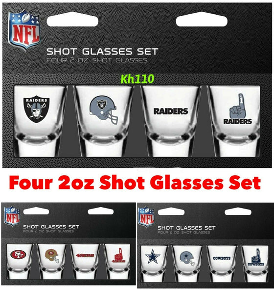 Dallas Cowboys NFL 2 oz Shot Glasses Set 4 Pack - 757 Sports Collectibles