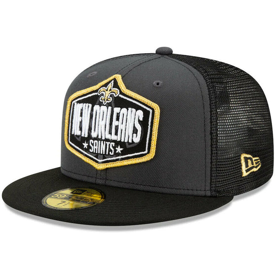 New Orleans Saints New Era NFL 2021 "Draft" 59FIFTY Fitted Hat-Gray/Black - 757 Sports Collectibles