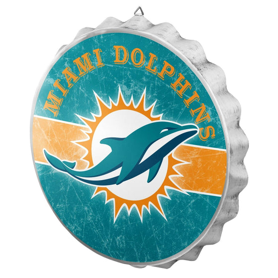 NFL Metal Distressed Bottle Cap Wall Sign-Pick Your Team- Free Shipping (Miami Dolphins)