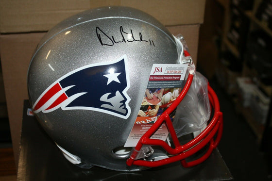 NEW ENGLAND PATRIOTS DREW BLEDSOE #11 SIGNED F/S REPLICA HELMET JSA WITNESS