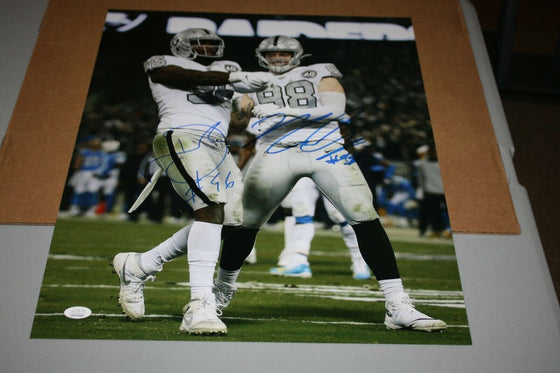 OAKLAND RAIDERS MAXX CROSBY & CLELIN FERRELL DUAL SIGNED 16X20 PHOTO JSA WITNESS