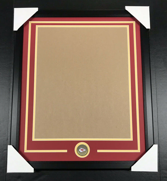 Kansas City Chiefs Medallion Frame Kit 16x20 Photo Double Mat Vertical