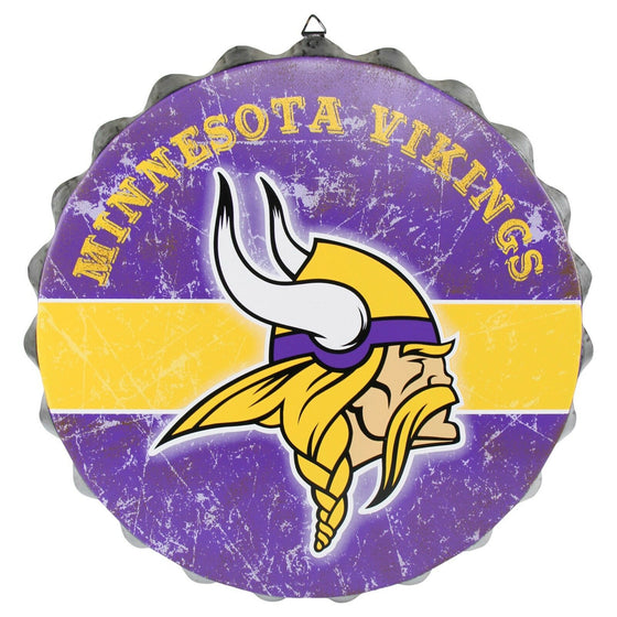 NFL Metal Distressed Bottle Cap Wall Sign-Pick Your Team- Free Shipping (Minnesota Vikings)