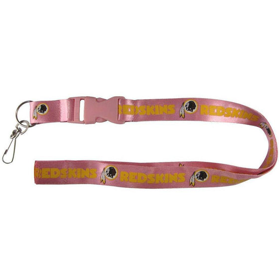 Washington Redskins 1" Thick Pink Lanyard Breakway Key Keychain Velcro - 757 Sports Collectibles