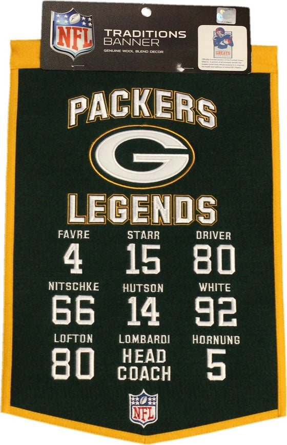 Traditions Wool Banner - Packers Legends