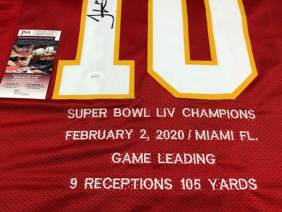 TYREEK HILL KANSAS CITY Red SIGNED CUSTOM JERSEY SUPER BOWL STATS JSA COA - 757 Sports Collectibles