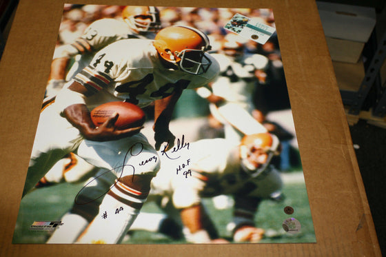 CLEVELAND BROWNS LEROY KELLY #44 SIGNED 16X20 PHOTO HOF 1994 POSE 2