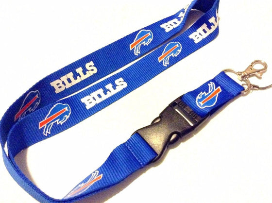 Buffalo Bills 1" Thick Lanyard Breakway Key Keychain Velcro - 757 Sports Collectibles