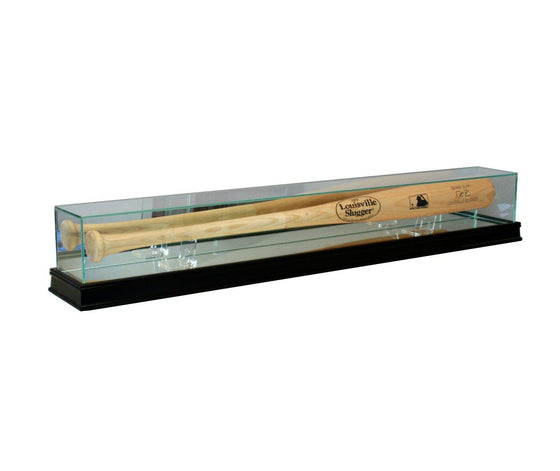 UV Blocking Real Glass Baseball Bat Display Case Black Sport Base - 757 Sports Collectibles