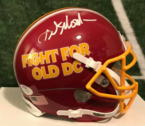 Washington Football Team - Art Monk Custom Fight For Old DC Burgundy Mini Helmet - PSA COA - 757 Sports Collectibles