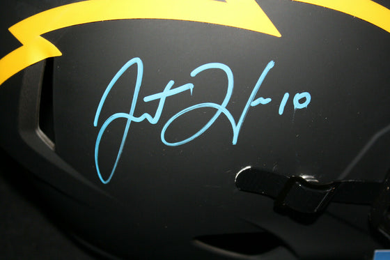 Justin Herbert signed Eclipse Replica Full Size Helmet Los Angeles Chargers Beckett Bas - 757 Sports Collectibles