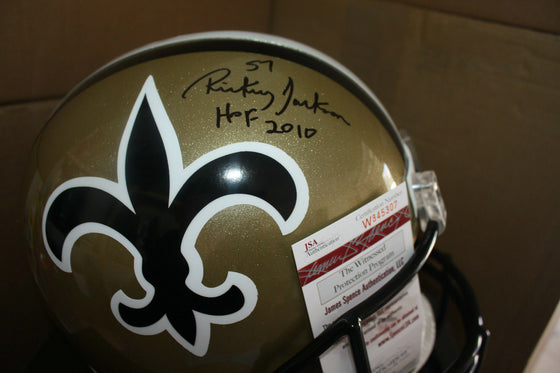 NEW ORLEANS SAINTS RICKEY JACKSON #57 SIGNED F/S HELMET HOF 2010 JSA WITNESS