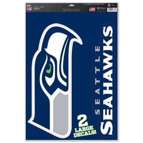 Seattle Seahawks Multi Use Large Decals (2 Pack) Indoor/Outdoor Repositionable - 757 Sports Collectibles