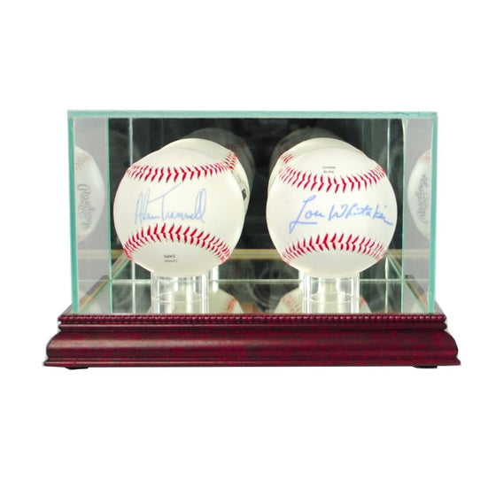 UV Blocking Baseball Glass Display Case MLB - Cherry, Blk, Walnut Base - Museum Conservation Grade - 757 Sports Collectibles