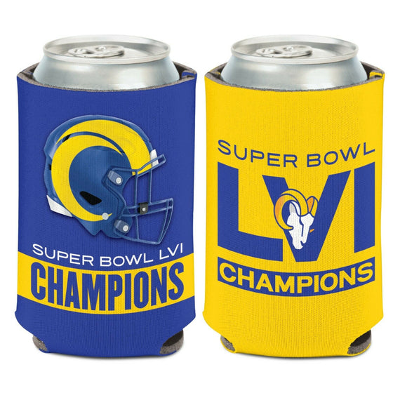 Super Bowl 56 LVI Champions Los Angeles Rams Champ 12oz Double Sided Koozie - 757 Sports Collectibles