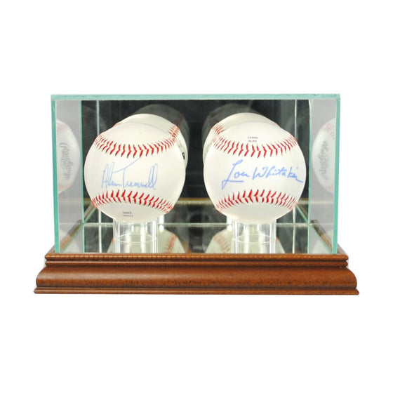 UV Blocking Baseball Glass Display Case MLB - Cherry, Blk, Walnut Base - Museum Conservation Grade - 757 Sports Collectibles