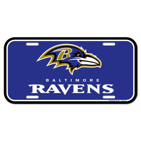 Wincraft - NFL - Plastic License Plate - Pick Your Team - FREE SHIP (Baltimore Ravens)