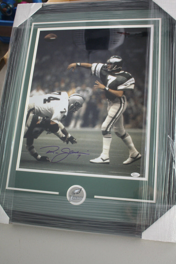 PHILADELPHIA EAGLES RON JAWORSKI #7 SIGNED 16X20 PHOTO FRAMED JSA WITNESS