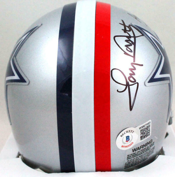 Tony Dorsett Autographed Dallas Cowboys 1976 Mini Helmet w inscription - Beckett W Holo - 757 Sports Collectibles