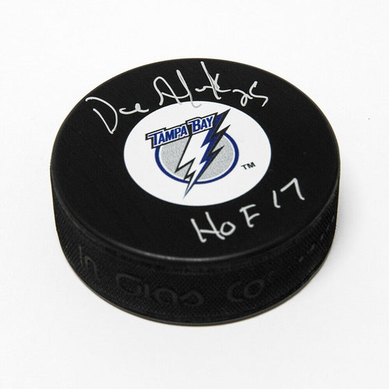 Dave Andreychuk Tampa Bay Lightning Autographed Hockey Puck with HOF Note - AJ COA - 757 Sports Collectibles