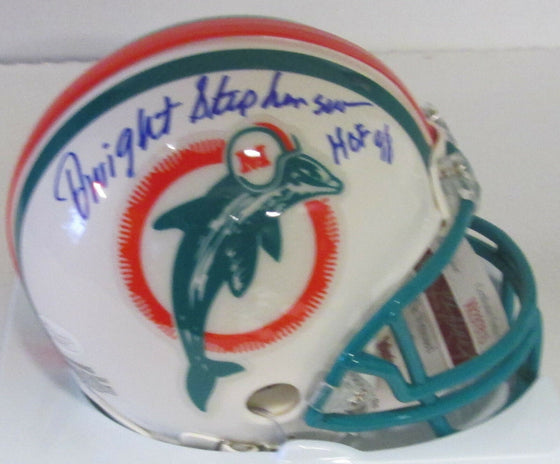 Dolphins DWIGHT STEPHENSON Signed Mini Helmet AUTO w/ HOF '98 - JSA