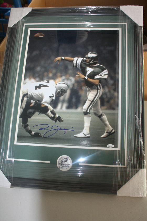 PHILADELPHIA EAGLES RON JAWORSKI #7 SIGNED 16X20 PHOTO FRAMED JSA WITNESS