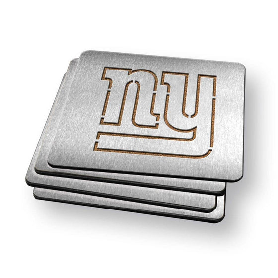 New York Giants Boaster Set of 4 Stainless Steel Cork Backed Coasters - 757 Sports Collectibles