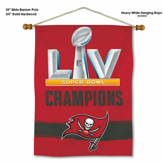 Tampa Bay Buccaneers Super Bowl LV 2020 2021 Champions Sign Banner with Display