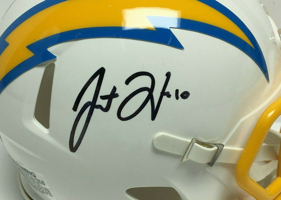 Justin Herbert Signed Los Angeles Chargers Speed Mini-Helmet BAS Beckett - 757 Sports Collectibles