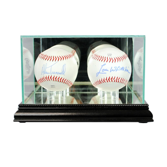 UV Blocking Baseball Glass Display Case MLB - Cherry, Blk, Walnut Base - Museum Conservation Grade - 757 Sports Collectibles