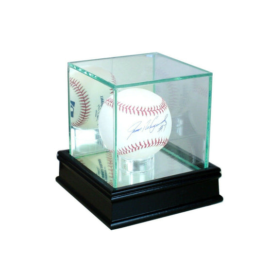 Real Glass New Baseball Display Case Cherry Sport Molding UV FREE SHIPPING