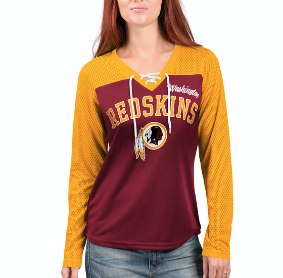 Washington Redskins G-III 4her Women's Laces Out Long Sleeve V-Neck T-Shirt