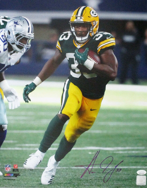 Packers running back AARON JONES Signed 16x20 Photo #2 AUTO ~ 17 Draft Pick- JSA