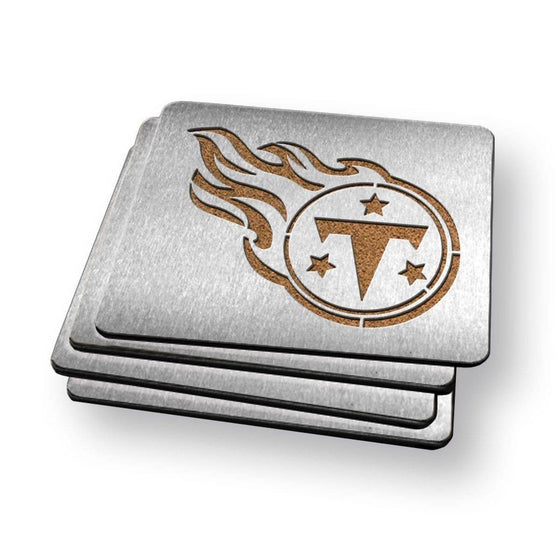 Tennessee Titans Boaster Set of 4 Stainless Steel Cork Backed Coasters - 757 Sports Collectibles